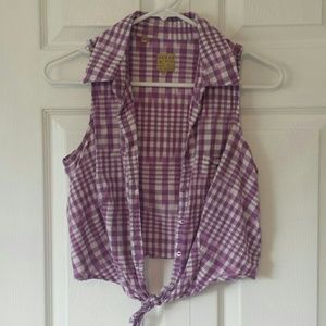 Guess front tie country girl crop top